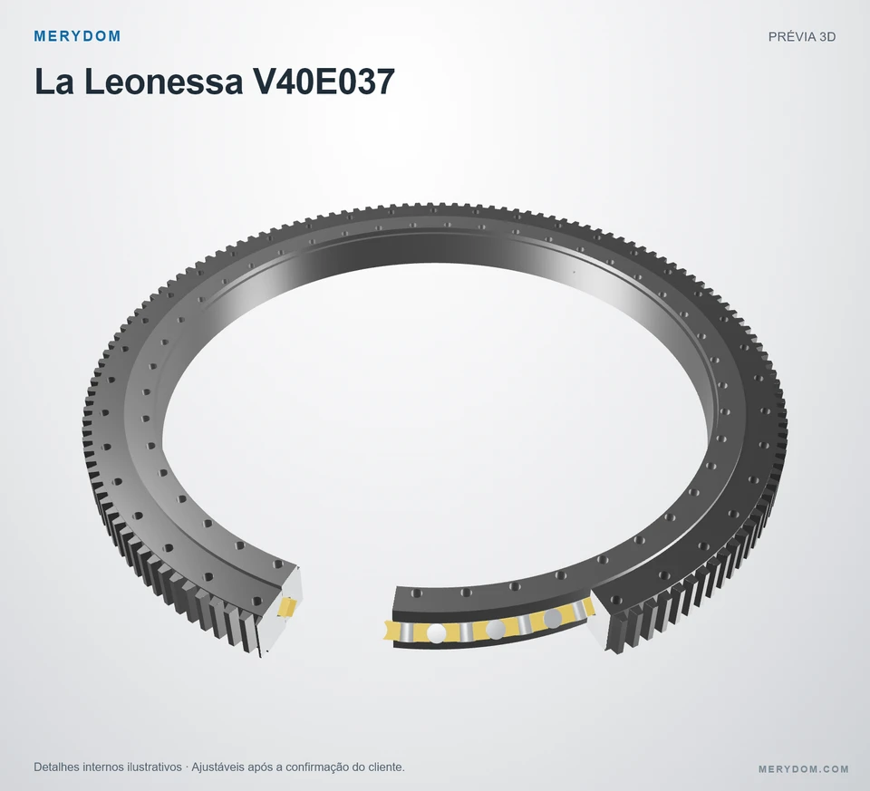 Prévia do modelo 3D do rolamento de giro de substituição MERYDOM para La Leonessa V40E037.
