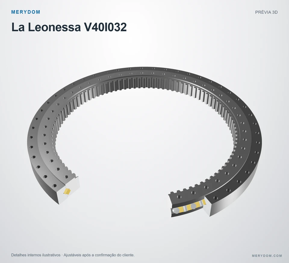 Prévia do modelo 3D do rolamento de giro de substituição MERYDOM para La Leonessa V40I032.