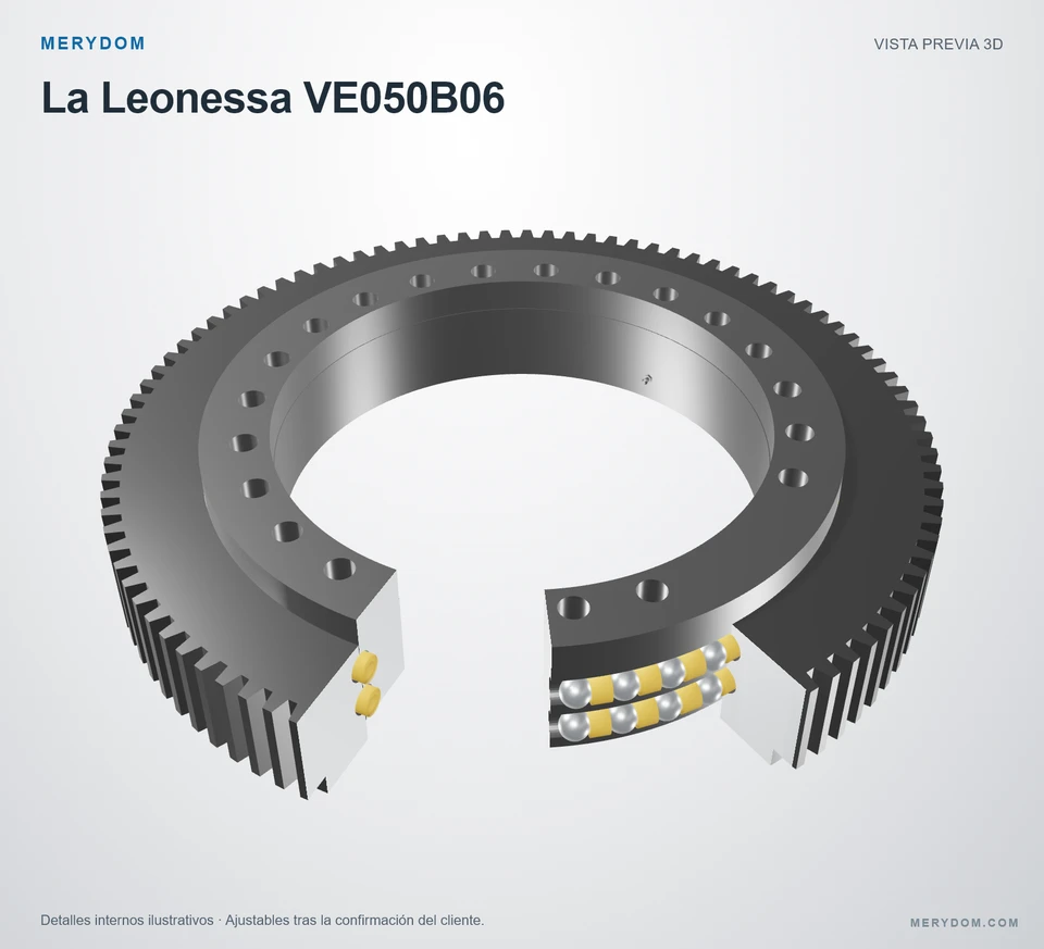 Vista previa del modelo 3D de la corona de giro de sustitución MERYDOM para La Leonessa VE050B06.