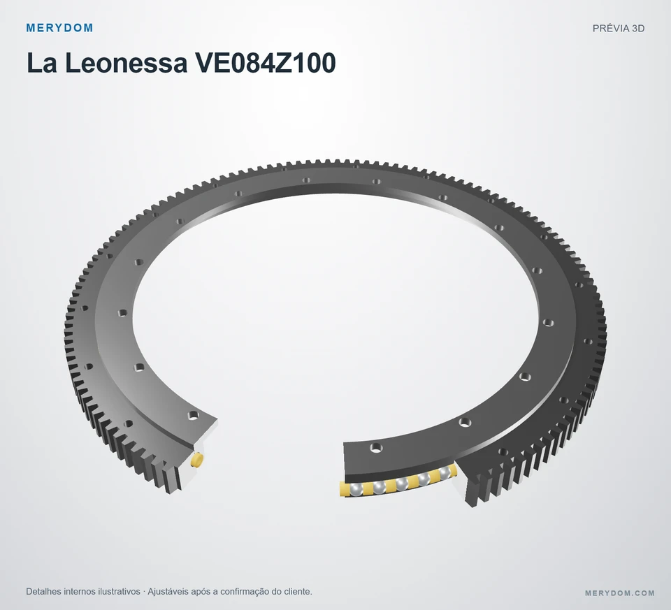 Prévia do modelo 3D do rolamento de giro de substituição MERYDOM para La Leonessa VE084Z100.