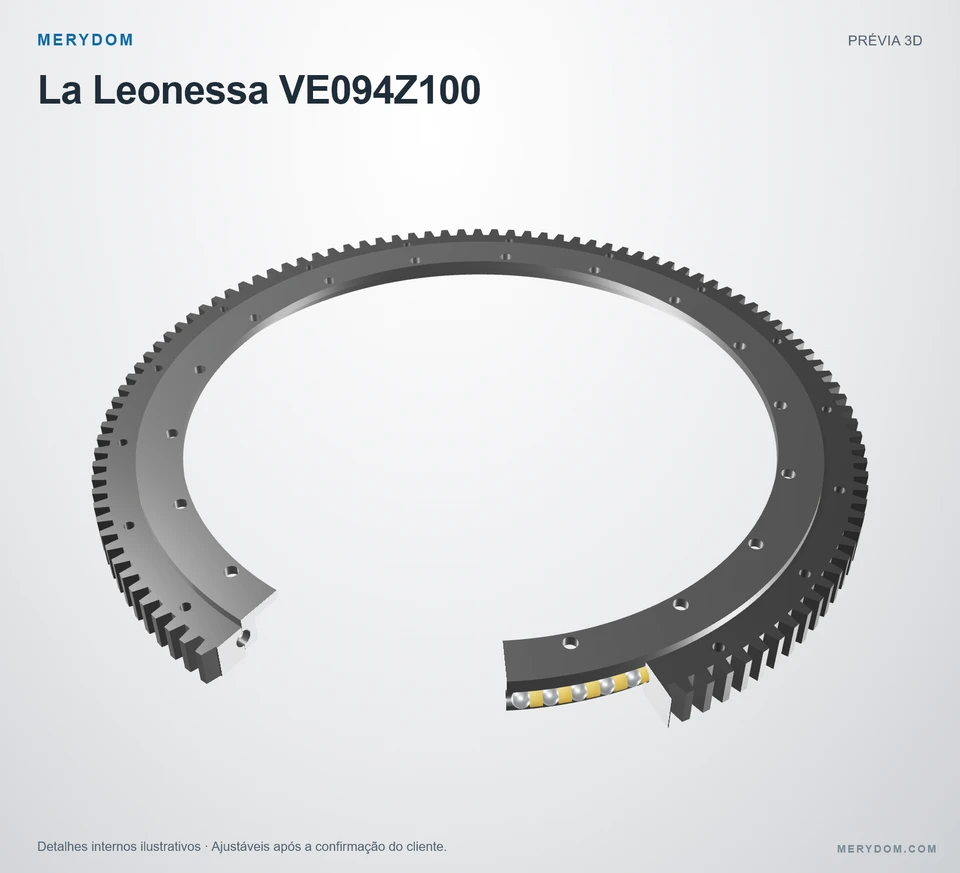 Prévia do modelo 3D do rolamento de giro de substituição MERYDOM para La Leonessa VE094Z100.