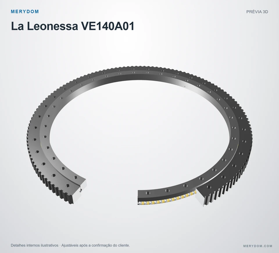 Prévia do modelo 3D do rolamento de giro de substituição MERYDOM para La Leonessa VE140A01.