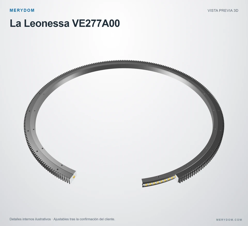 Vista previa del modelo 3D de la corona de giro de sustitución MERYDOM para La Leonessa VE277A00.