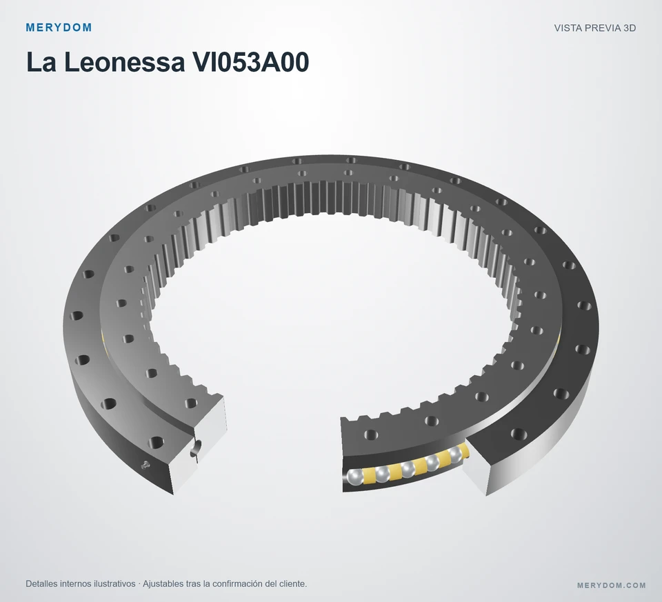 Vista previa del modelo 3D de la corona de giro de sustitución MERYDOM para La Leonessa VI053A00.