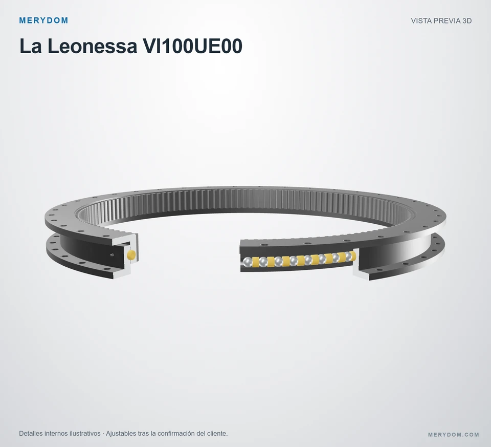 Vista previa del modelo 3D de la corona de giro de sustitución MERYDOM para La Leonessa VI100UE00.