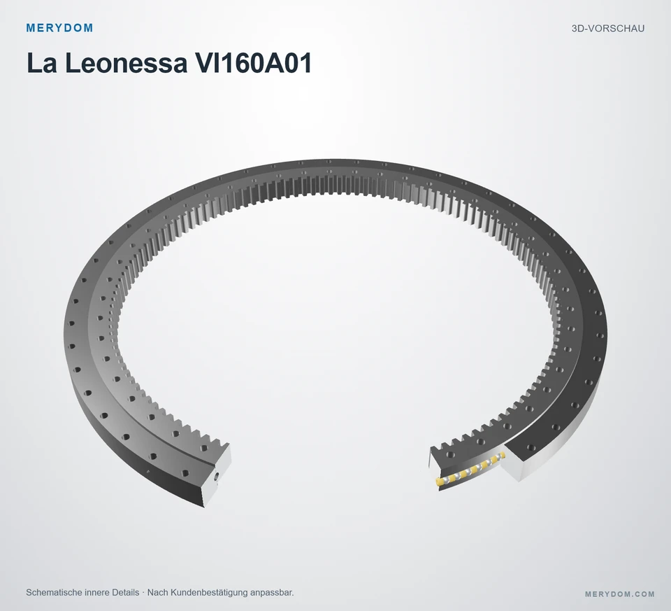Vorschau des 3D-Modells des MERYDOM-Ersatzdrehkranzes für La Leonessa VI160A01.