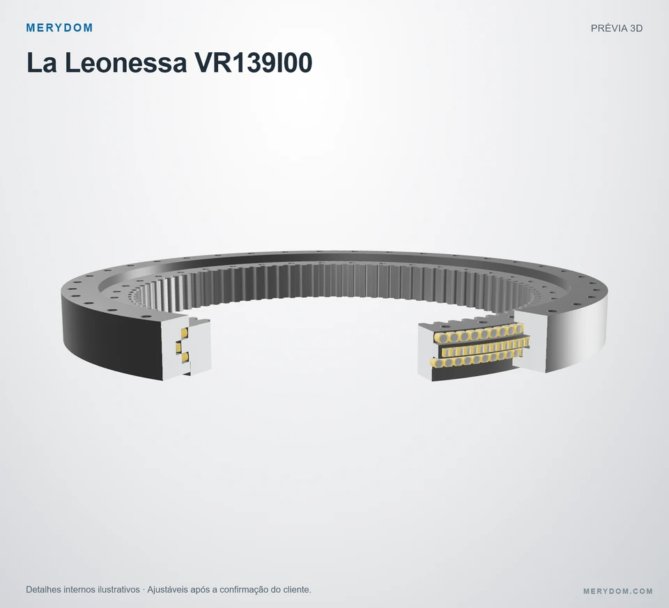 Prévia do modelo 3D do rolamento de giro de substituição MERYDOM para La Leonessa VR139I00.