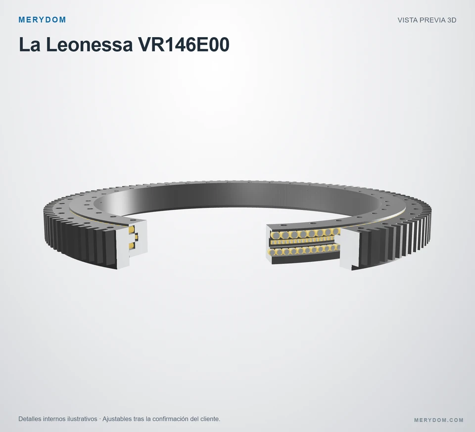 Vista previa del modelo 3D de la corona de giro de sustitución MERYDOM para La Leonessa VR146E00.