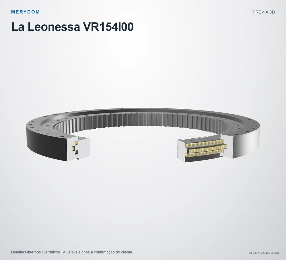 Prévia do modelo 3D do rolamento de giro de substituição MERYDOM para La Leonessa VR154I00.