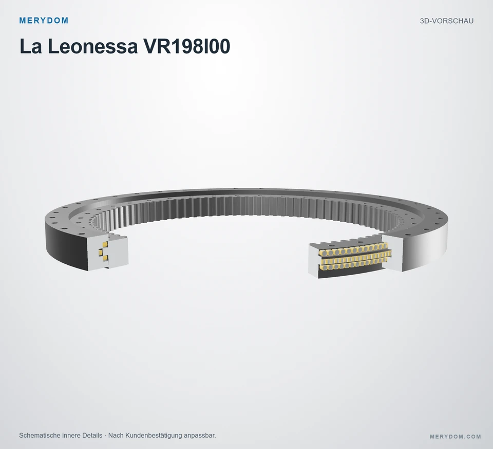 Vorschau des 3D-Modells des MERYDOM-Ersatzdrehkranzes für La Leonessa VR198I00.