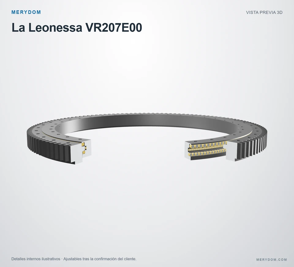 Vista previa del modelo 3D de la corona de giro de sustitución MERYDOM para La Leonessa VR207E00.