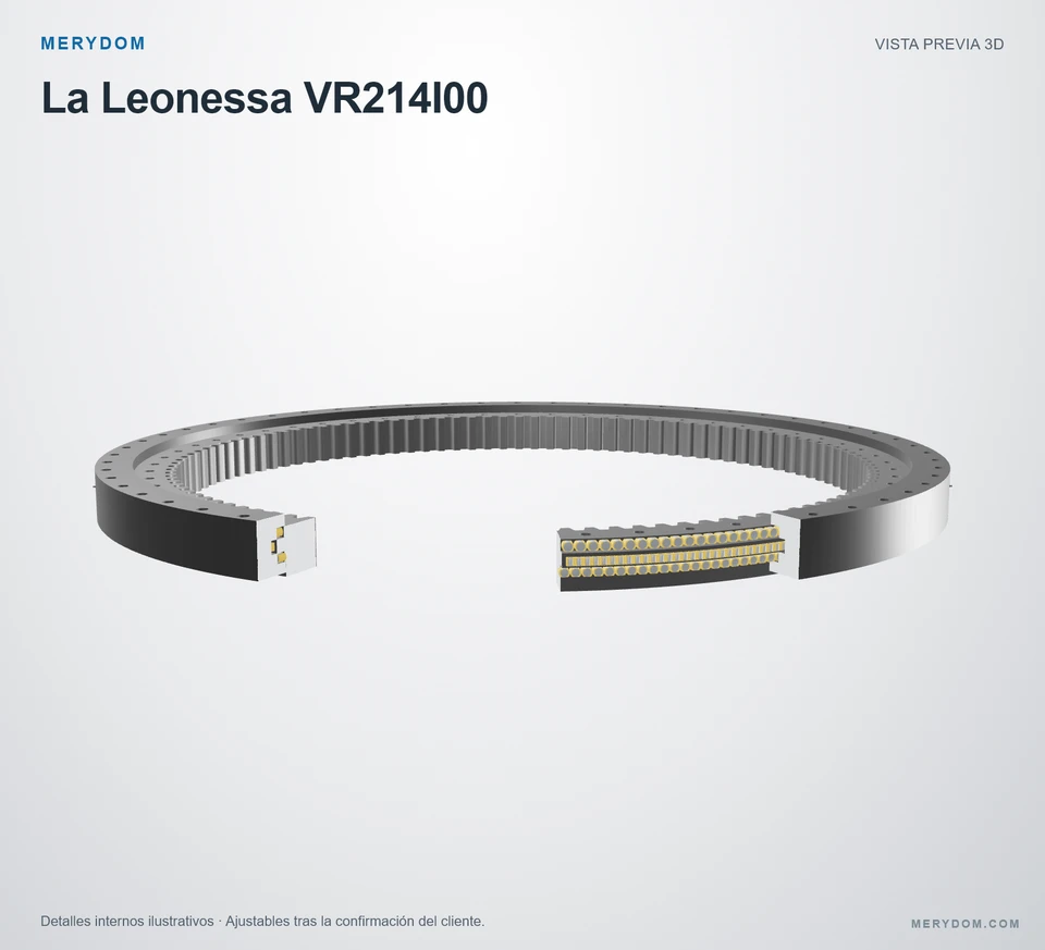 Vista previa del modelo 3D de la corona de giro de sustitución MERYDOM para La Leonessa VR214I00.