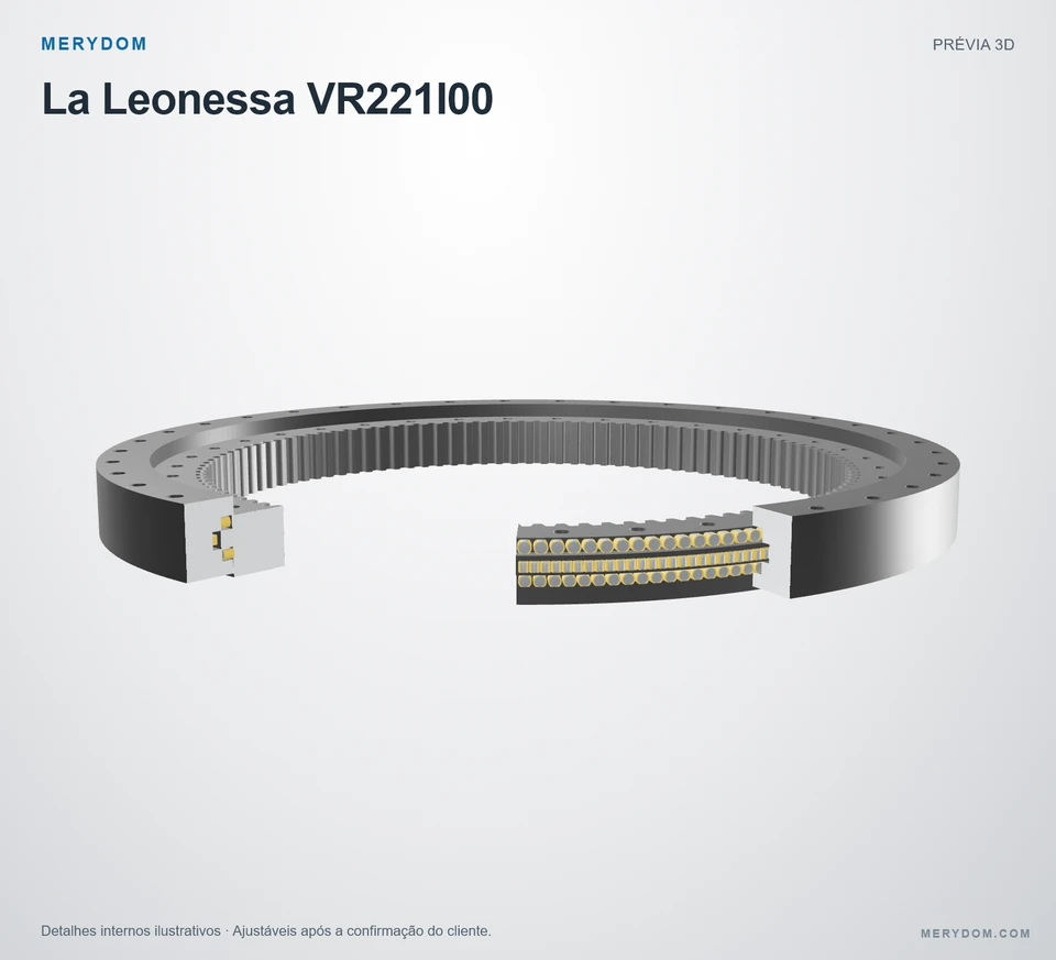 Prévia do modelo 3D do rolamento de giro de substituição MERYDOM para La Leonessa VR221I00.