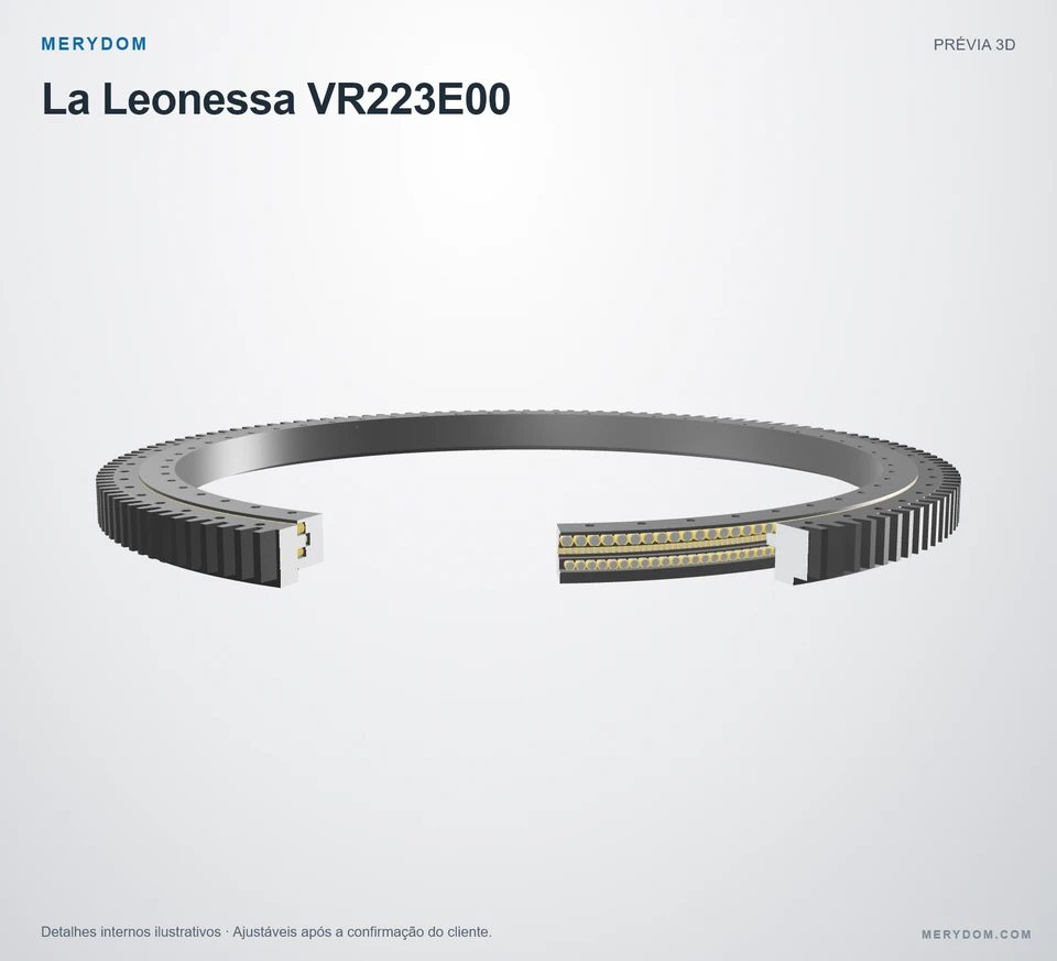 Prévia do modelo 3D do rolamento de giro de substituição MERYDOM para La Leonessa VR223E00.