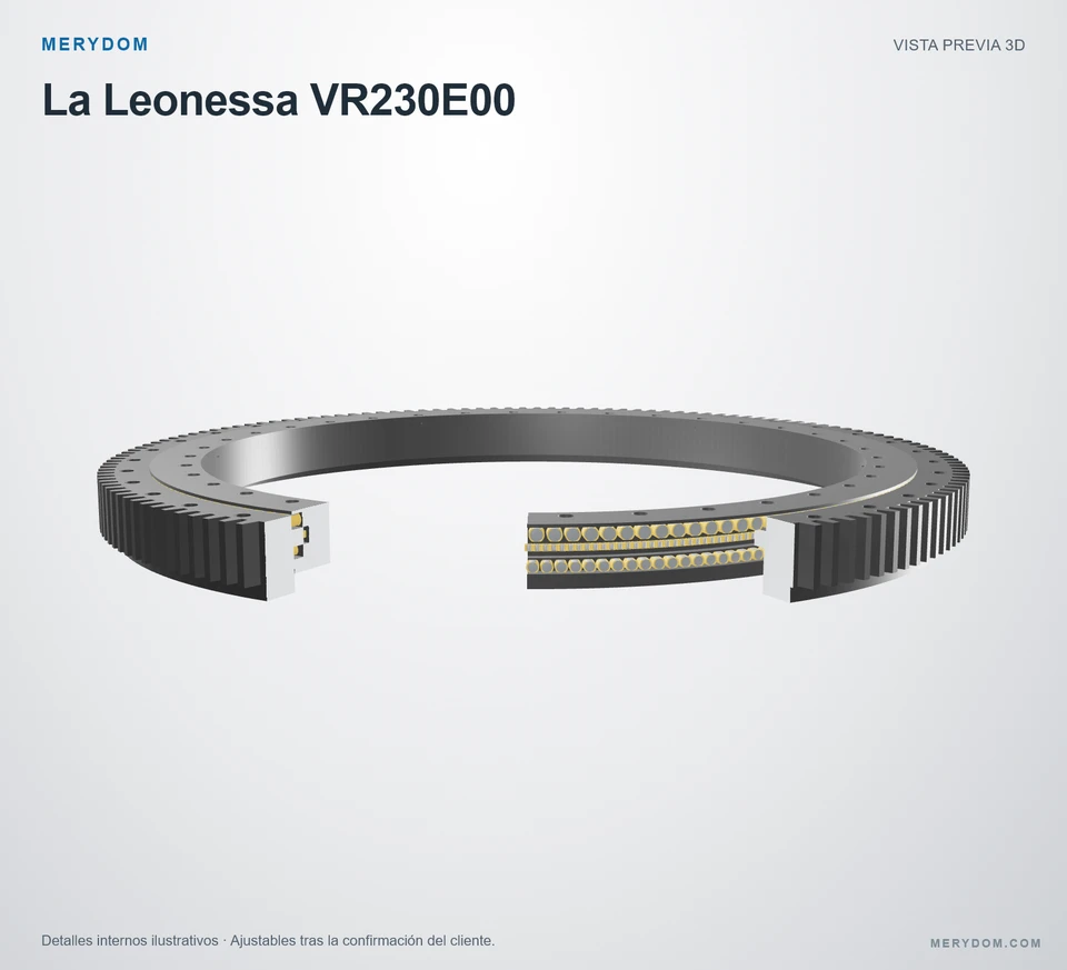 Vista previa del modelo 3D de la corona de giro de sustitución MERYDOM para La Leonessa VR230E00.