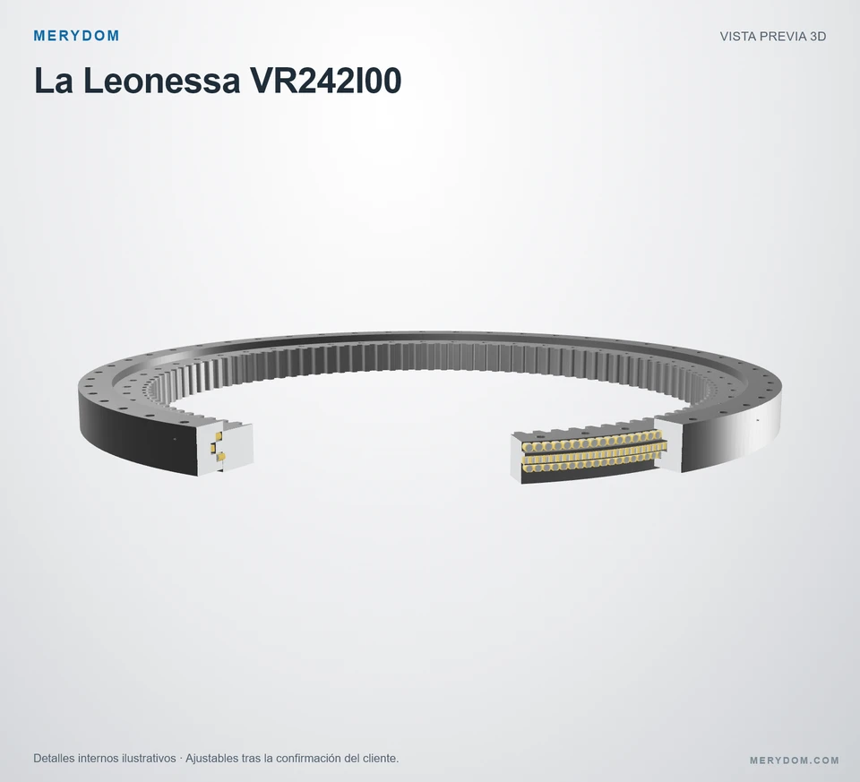 Vista previa del modelo 3D de la corona de giro de sustitución MERYDOM para La Leonessa VR242I00.