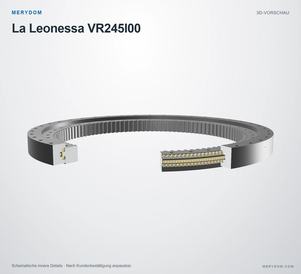 Vorschau des 3D-Modells des MERYDOM-Ersatzdrehkranzes für La Leonessa VR245I00.