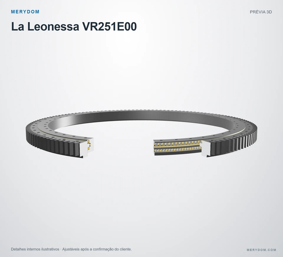 Prévia do modelo 3D do rolamento de giro de substituição MERYDOM para La Leonessa VR251E00.