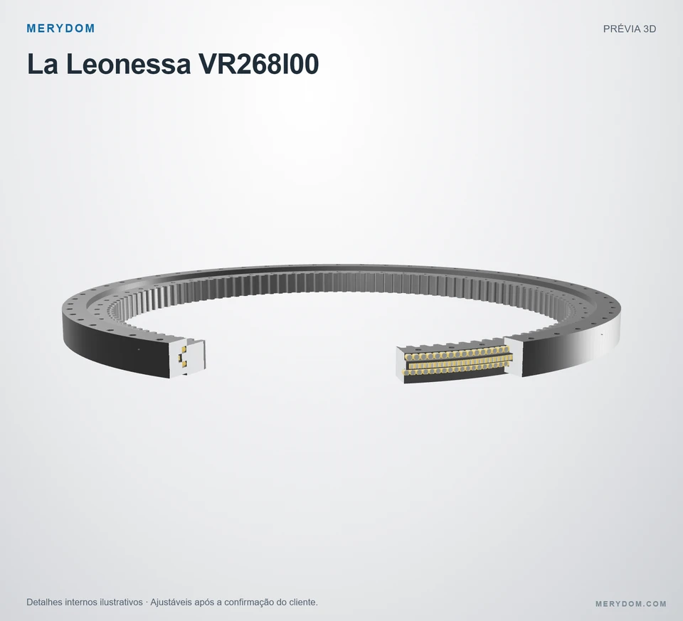 Prévia do modelo 3D do rolamento de giro de substituição MERYDOM para La Leonessa VR268I00.