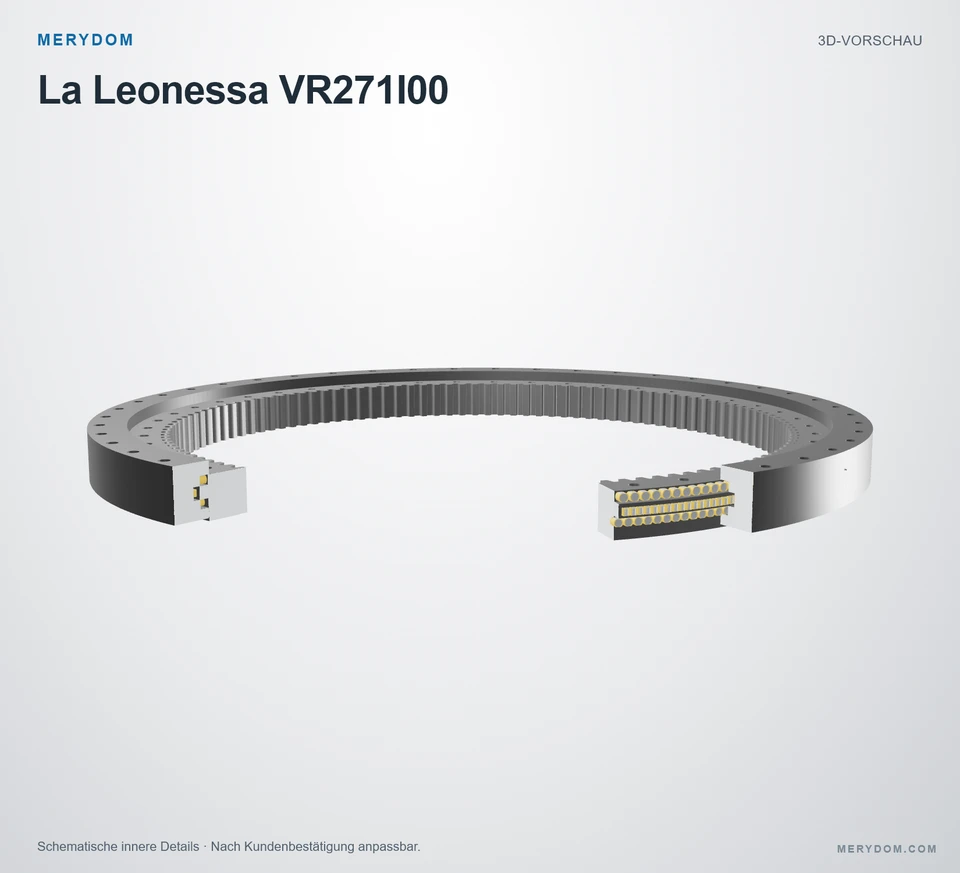 Vorschau des 3D-Modells des MERYDOM-Ersatzdrehkranzes für La Leonessa VR271I00.