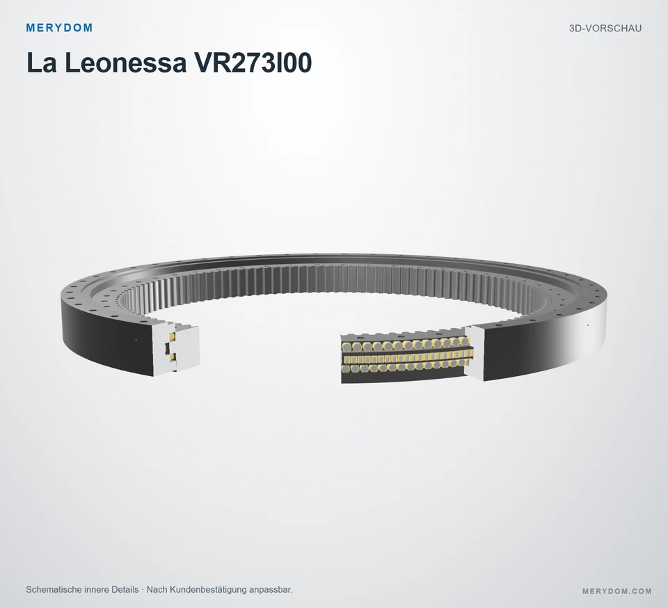 Vorschau des 3D-Modells des MERYDOM-Ersatzdrehkranzes für La Leonessa VR273I00.