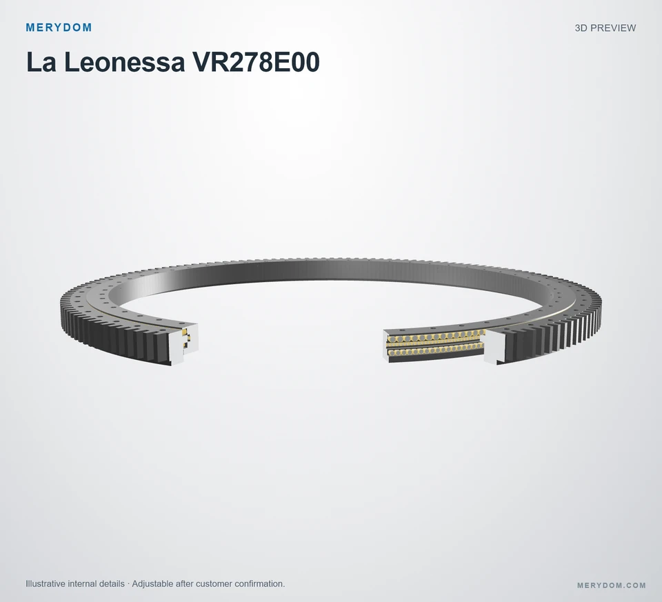3D model preview of the MERYDOM replacement slewing bearing for La Leonessa VR278E00.