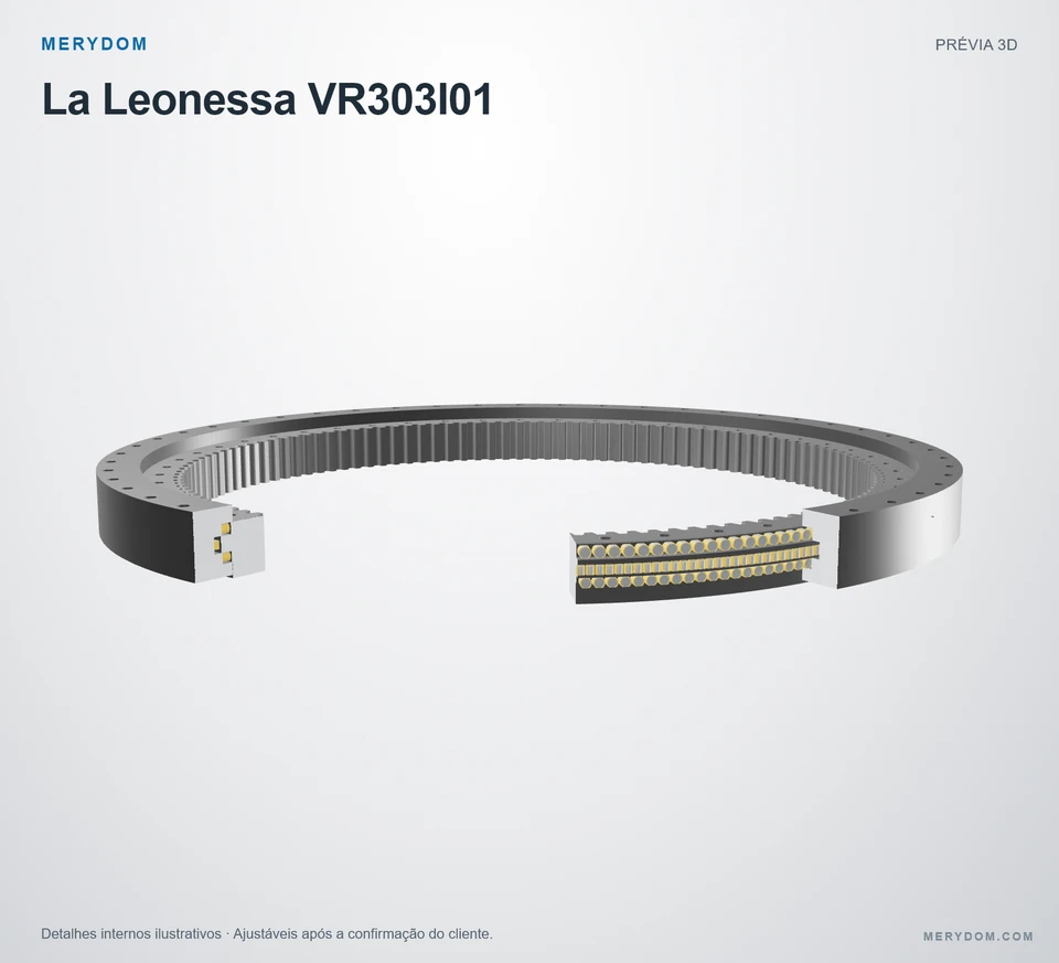 Prévia do modelo 3D do rolamento de giro de substituição MERYDOM para La Leonessa VR303I01.