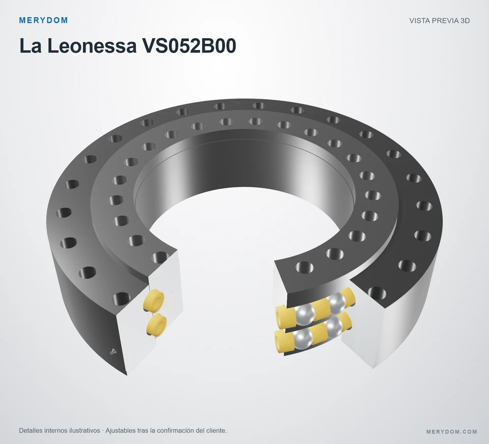 Vista previa del modelo 3D de la corona de giro de sustitución MERYDOM para La Leonessa VS052B00.