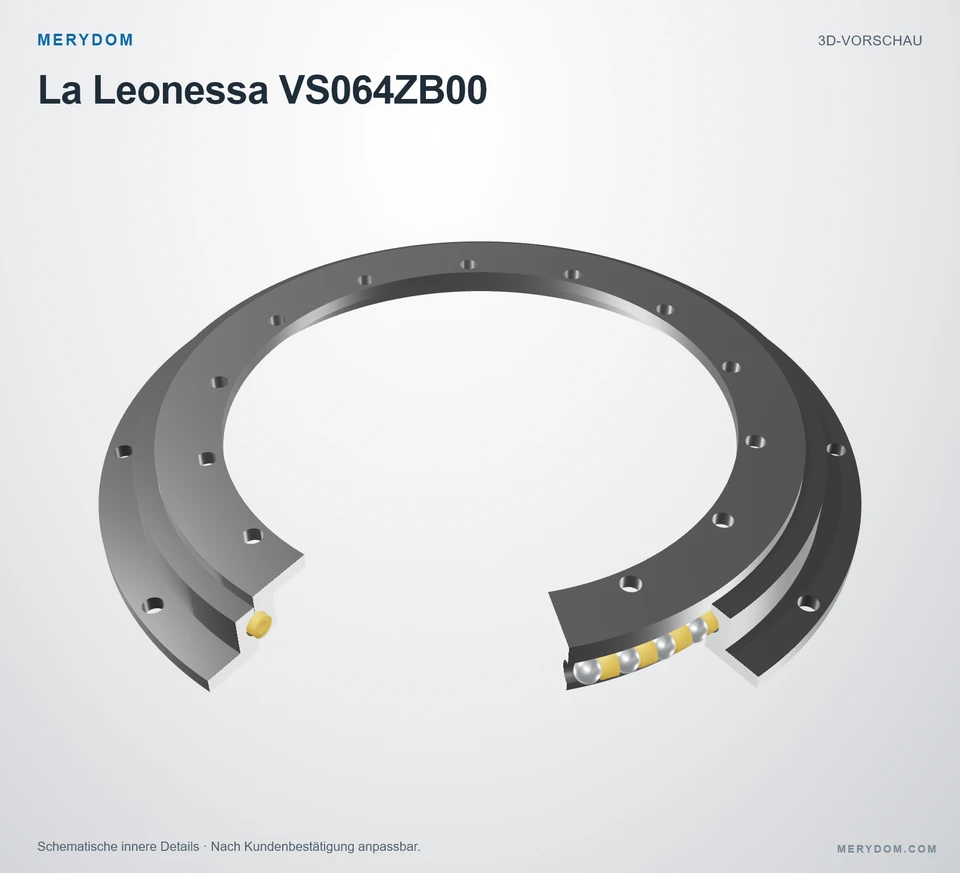 Vorschau des 3D-Modells des MERYDOM-Ersatzdrehkranzes für La Leonessa VS064ZB00.