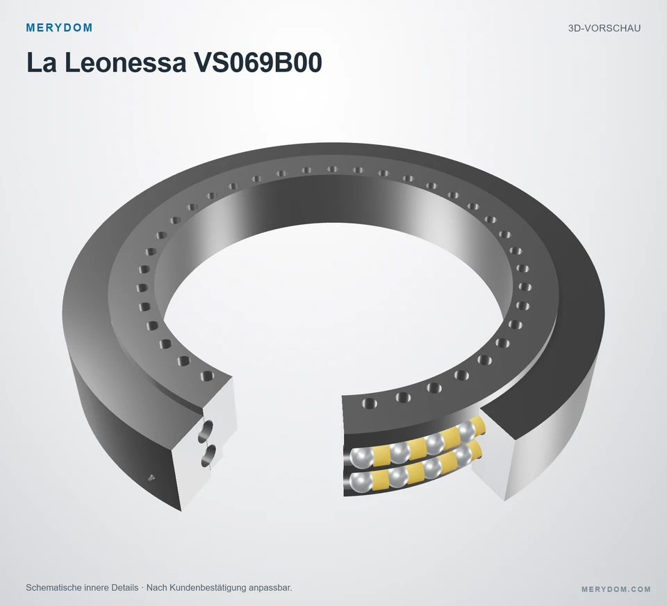 Vorschau des 3D-Modells des MERYDOM-Ersatzdrehkranzes für La Leonessa VS069B00.