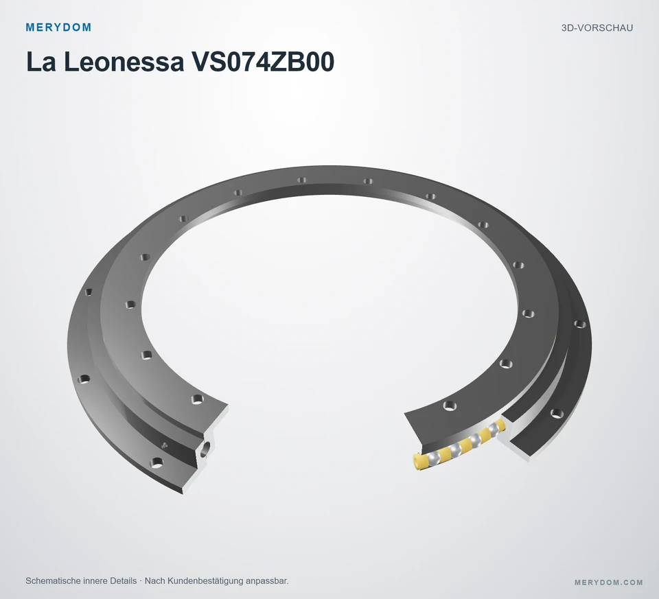 Vorschau des 3D-Modells des MERYDOM-Ersatzdrehkranzes für La Leonessa VS074ZB00.