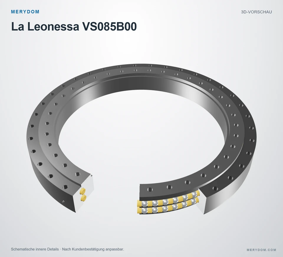 Vorschau des 3D-Modells des MERYDOM-Ersatzdrehkranzes für La Leonessa VS085B00.