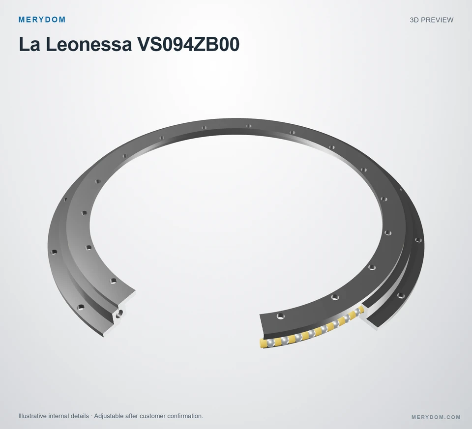 3D model preview of the MERYDOM replacement slewing bearing for La Leonessa VS094ZB00.