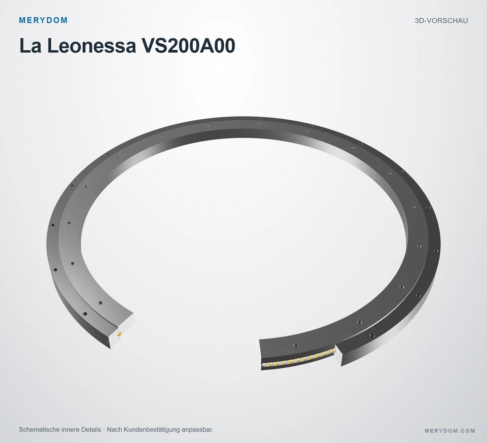 Vorschau des 3D-Modells des MERYDOM-Ersatzdrehkranzes für La Leonessa VS200A00.