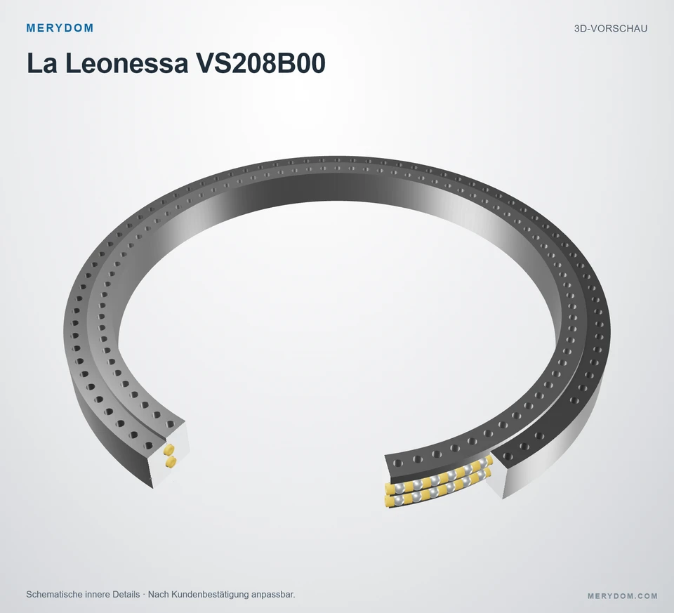 Vorschau des 3D-Modells des MERYDOM-Ersatzdrehkranzes für La Leonessa VS208B00.