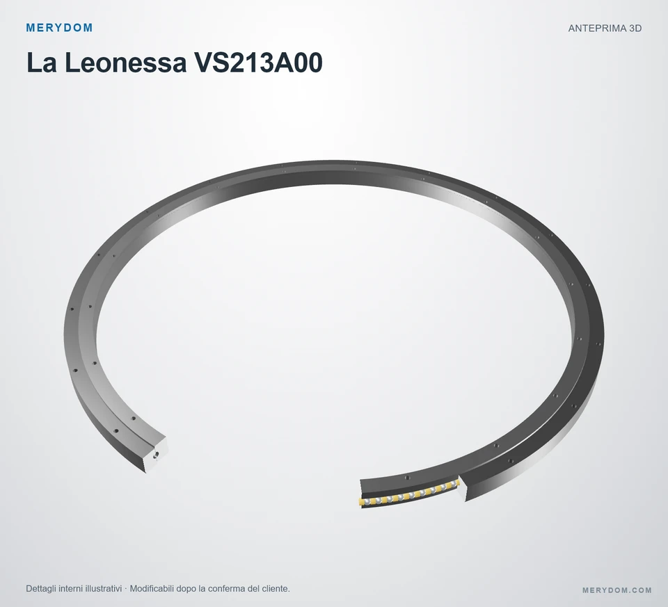 Anteprima del modello 3D del cuscinetto di rotazione sostitutivo MERYDOM per La Leonessa VS213A00.