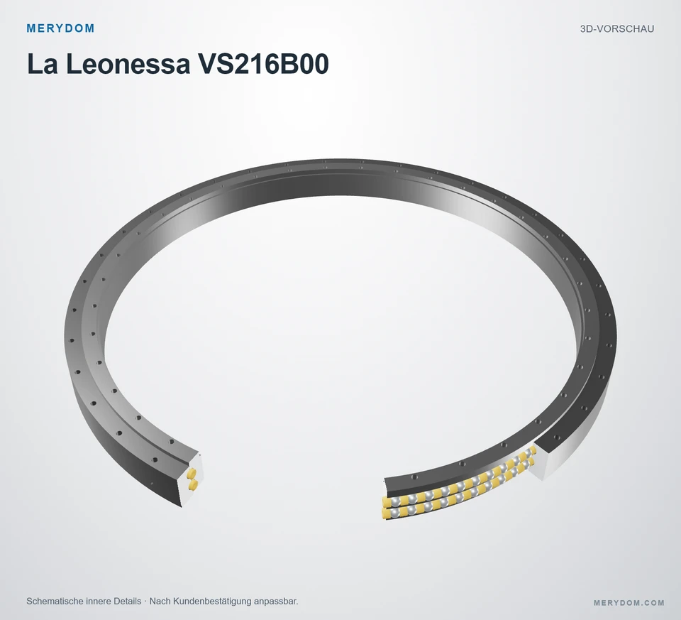 Vorschau des 3D-Modells des MERYDOM-Ersatzdrehkranzes für La Leonessa VS216B00.