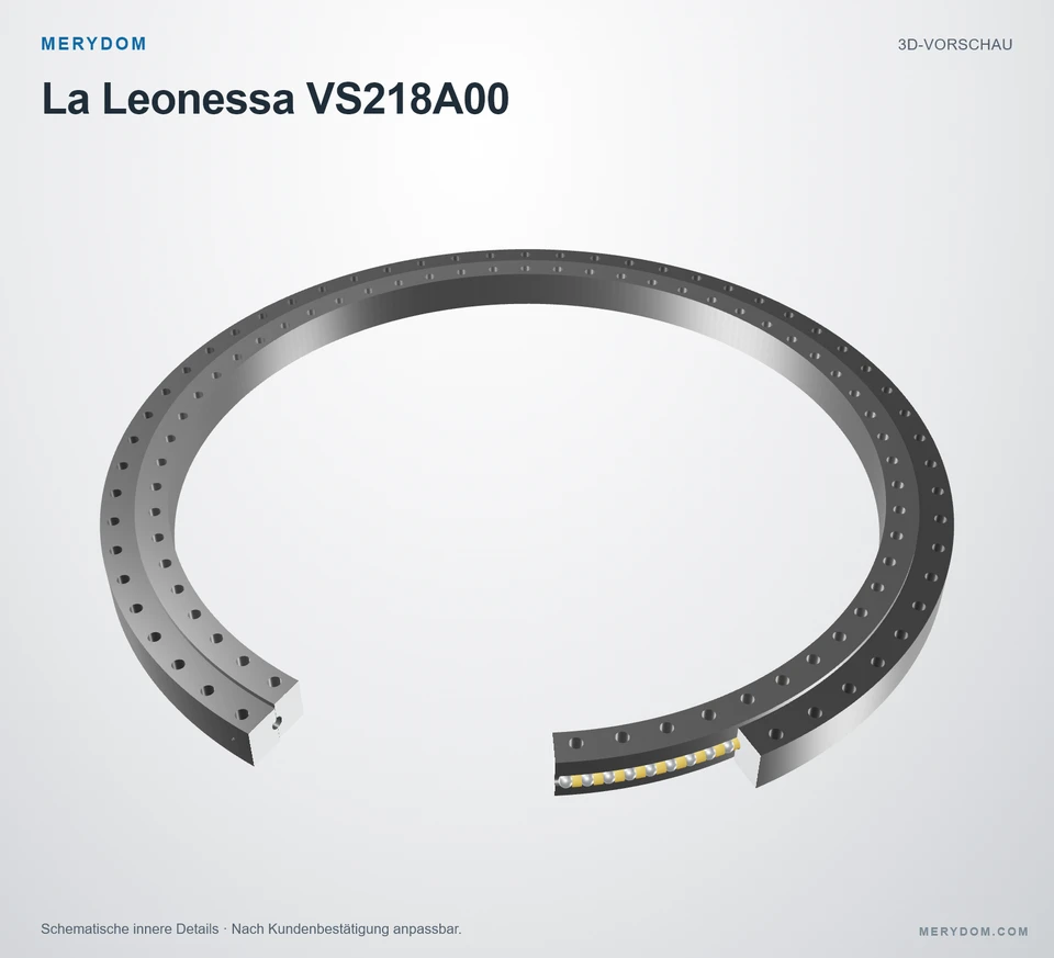 Vorschau des 3D-Modells des MERYDOM-Ersatzdrehkranzes für La Leonessa VS218A00.