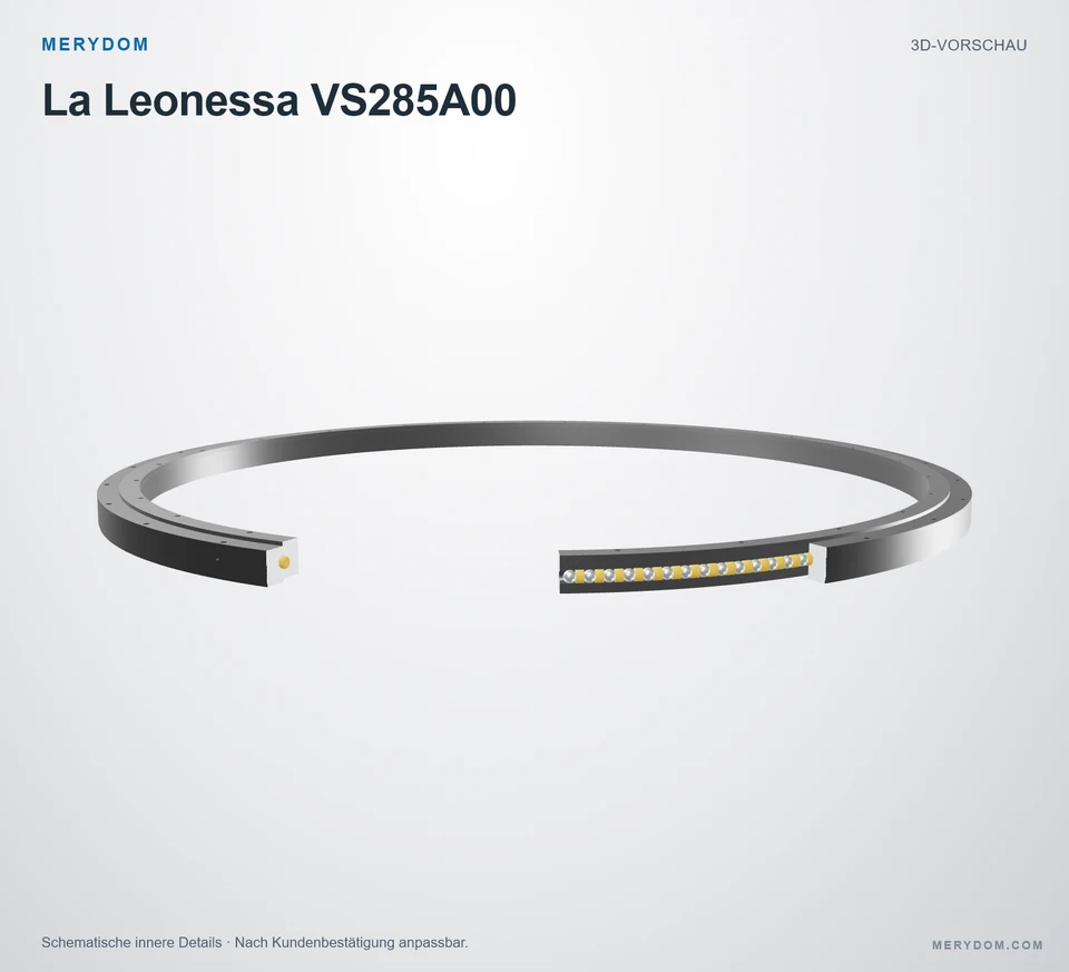 Vorschau des 3D-Modells des MERYDOM-Ersatzdrehkranzes für La Leonessa VS285A00.
