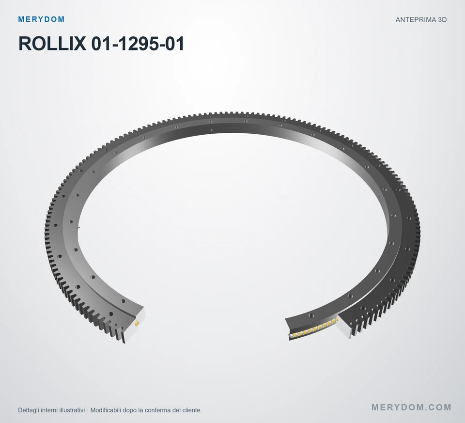 Anteprima del modello 3D del cuscinetto di rotazione sostitutivo MERYDOM per ROLLIX 01-1295-01.