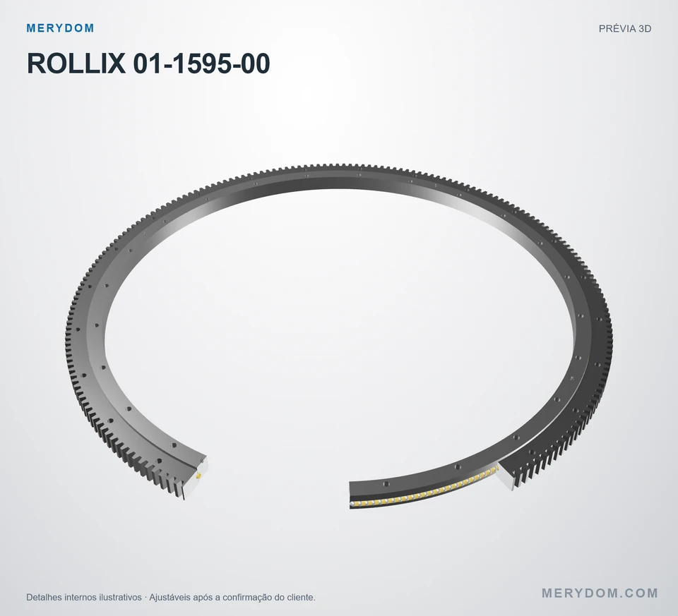Prévia do modelo 3D do rolamento de giro de substituição MERYDOM para ROLLIX 01-1595-00.