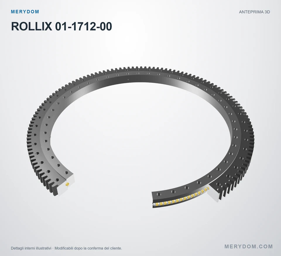 Anteprima del modello 3D del cuscinetto di rotazione sostitutivo MERYDOM per ROLLIX 01-1712-00.