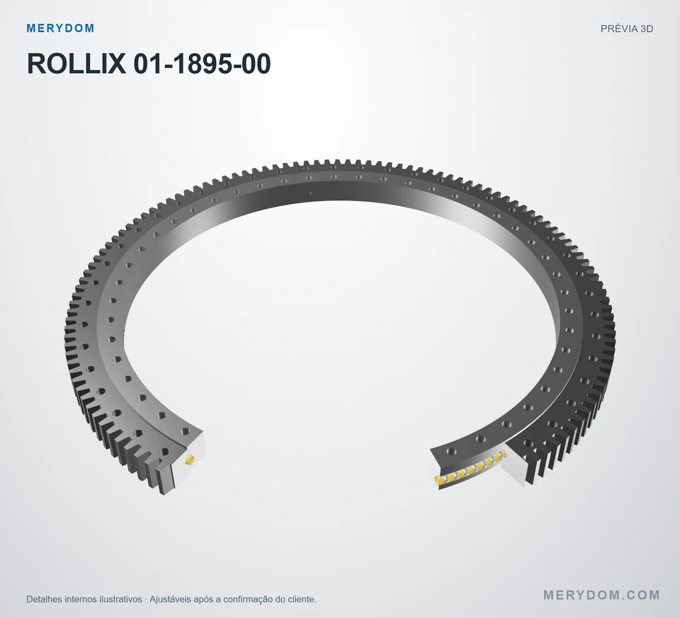 Prévia do modelo 3D do rolamento de giro de substituição MERYDOM para ROLLIX 01-1895-00.