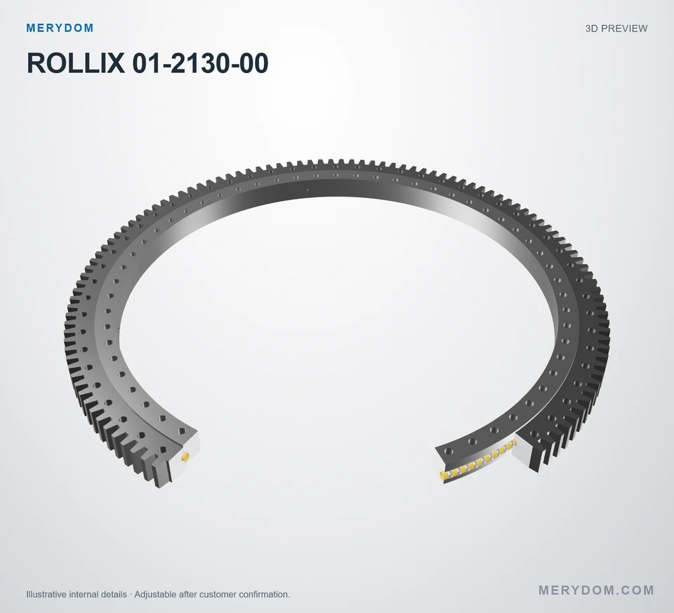 3D model preview of the MERYDOM replacement slewing bearing for ROLLIX 01-2130-00.