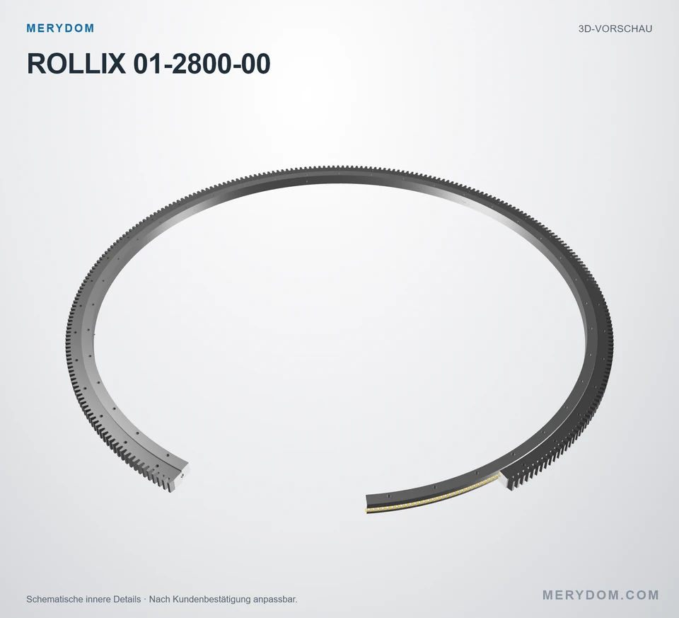 Vorschau des 3D-Modells des MERYDOM-Ersatzdrehkranzes für ROLLIX 01-2800-00.