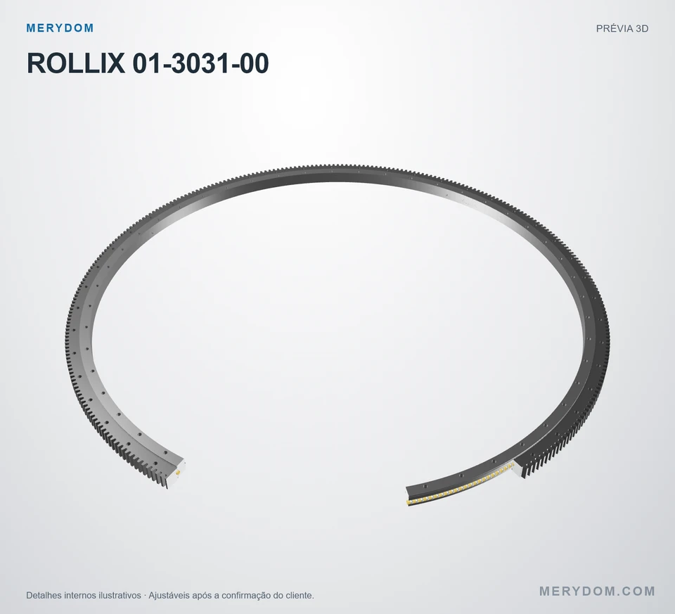 Prévia do modelo 3D do rolamento de giro de substituição MERYDOM para ROLLIX 01-3031-00.