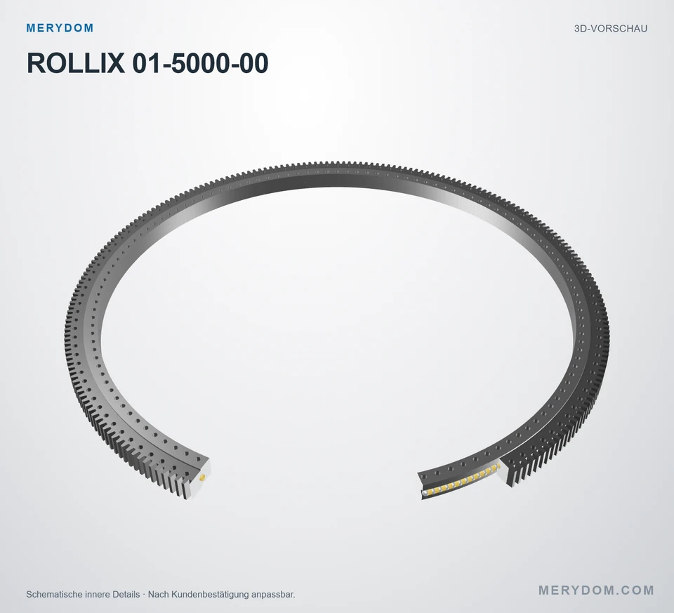 Vorschau des 3D-Modells des MERYDOM-Ersatzdrehkranzes für ROLLIX 01-5000-00.