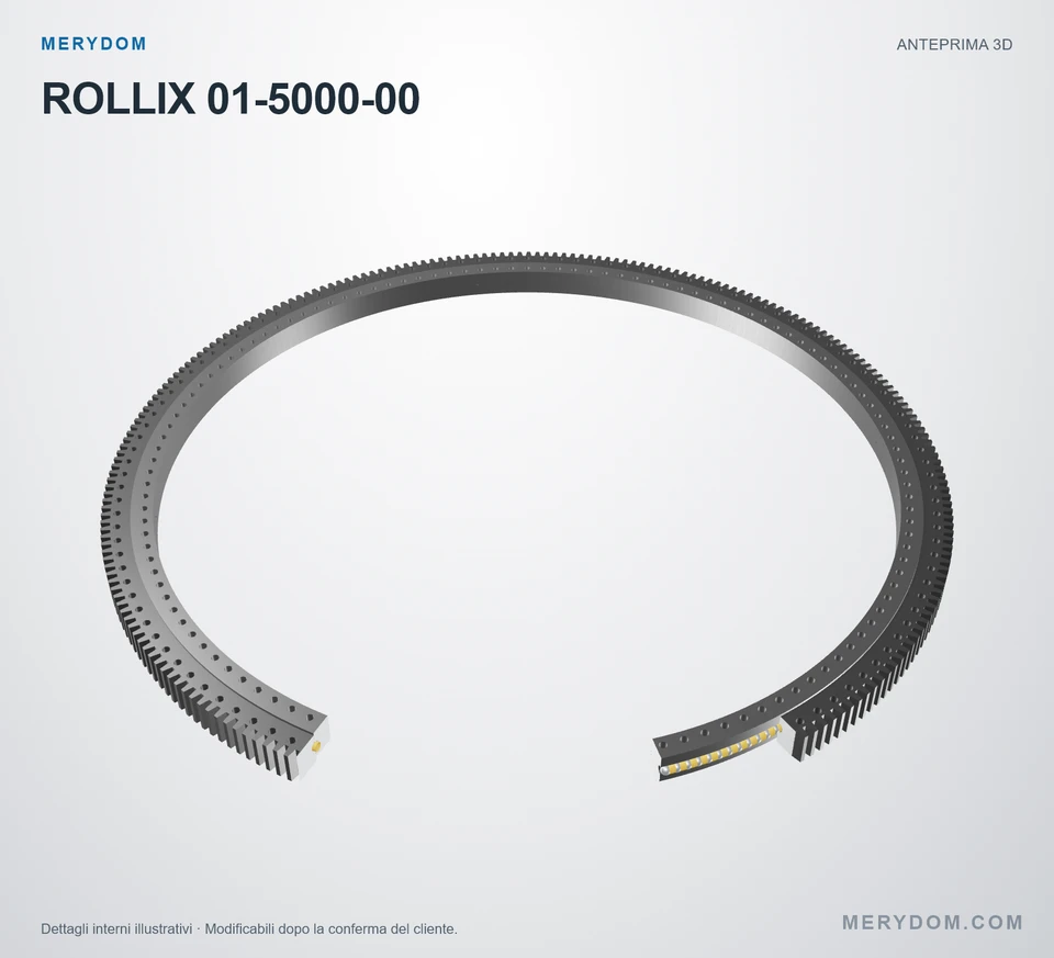 Anteprima del modello 3D del cuscinetto di rotazione sostitutivo MERYDOM per ROLLIX 01-5000-00.