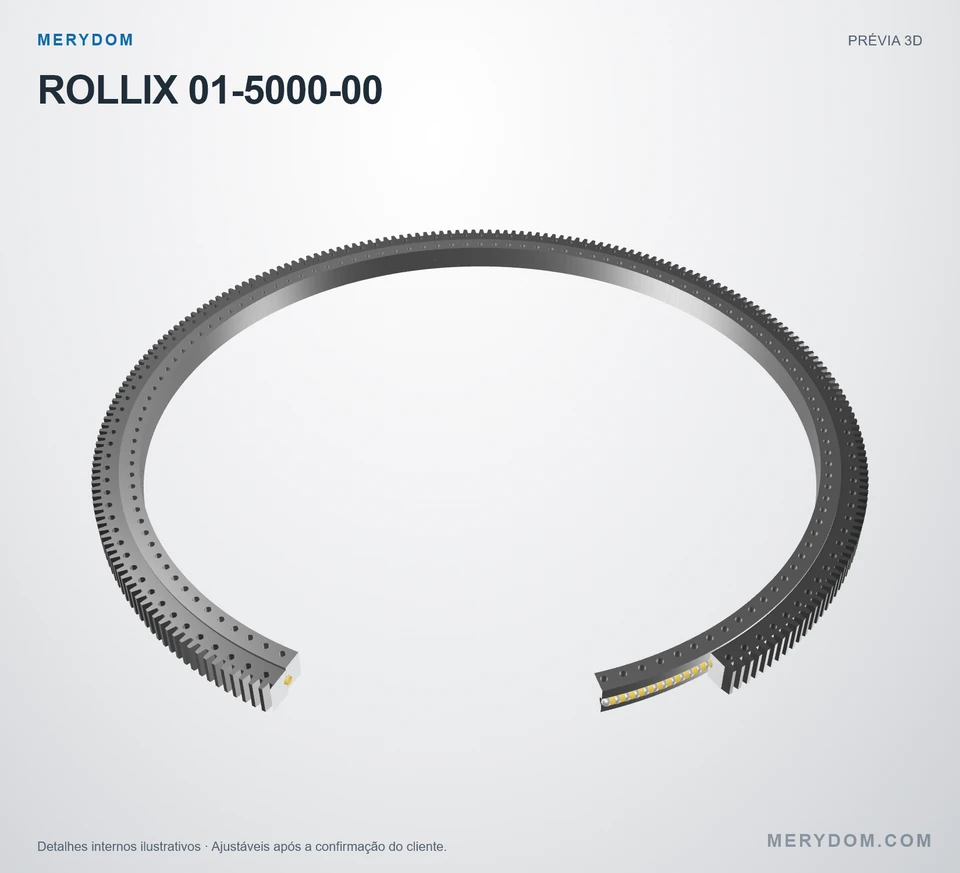 Prévia do modelo 3D do rolamento de giro de substituição MERYDOM para ROLLIX 01-5000-00.