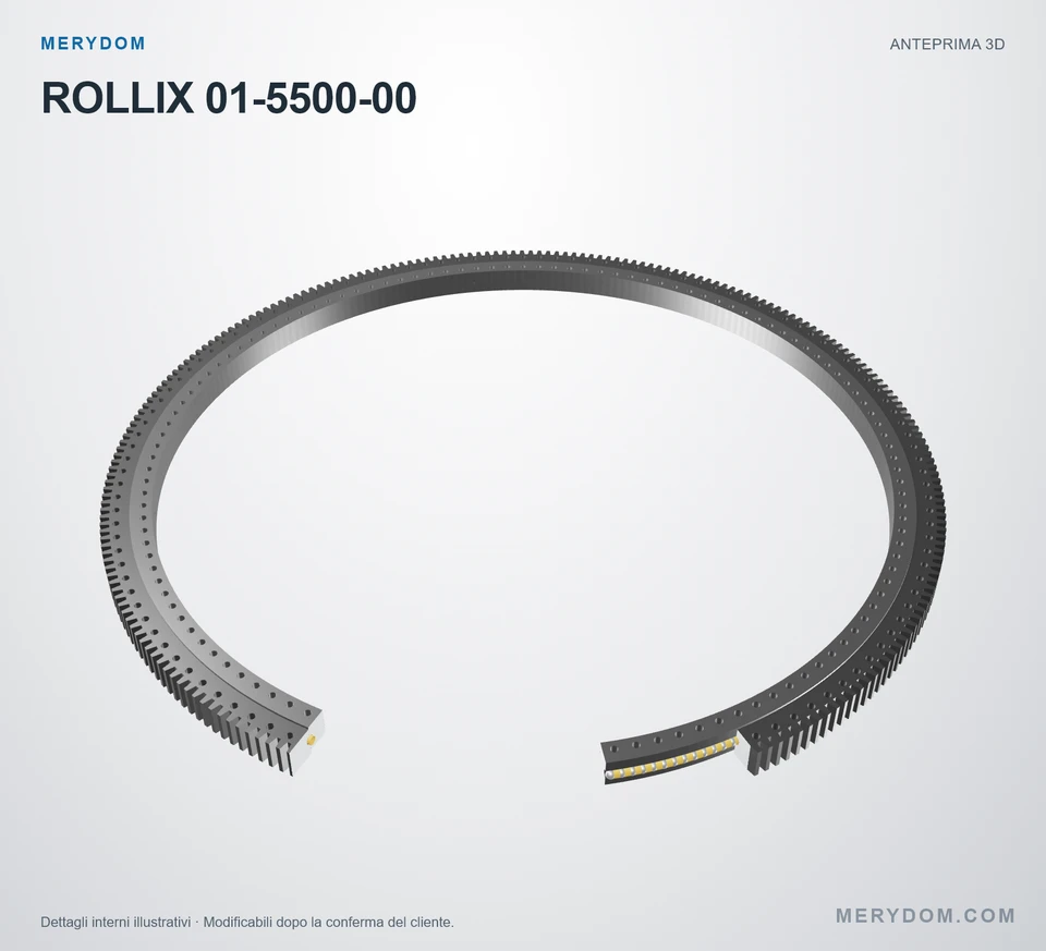 Anteprima del modello 3D del cuscinetto di rotazione sostitutivo MERYDOM per ROLLIX 01-5500-00.